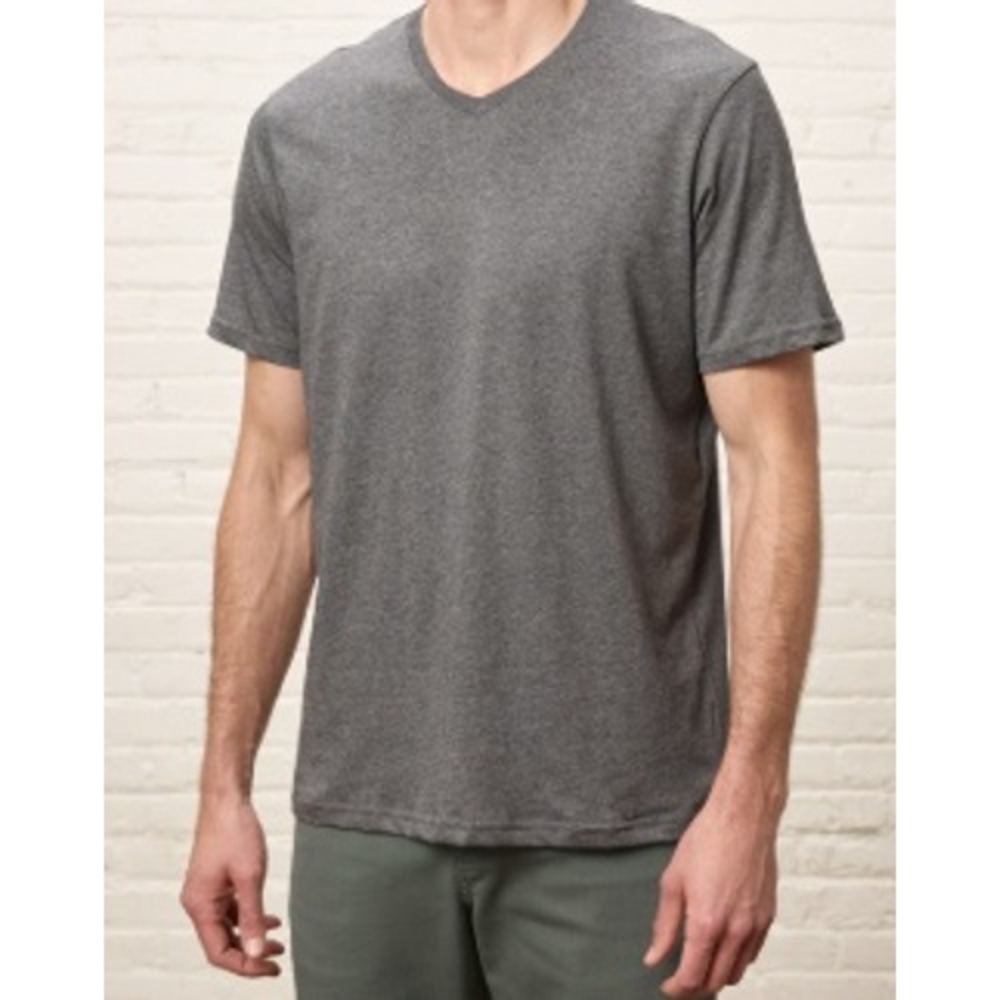 Pact Mens Organic Cotton V-Neck T-Shirt Charcoal Grey Size Small S Soft Luxe EUC